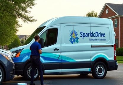 SparkleDrive’s mobile car wash van serving client in Birmingham